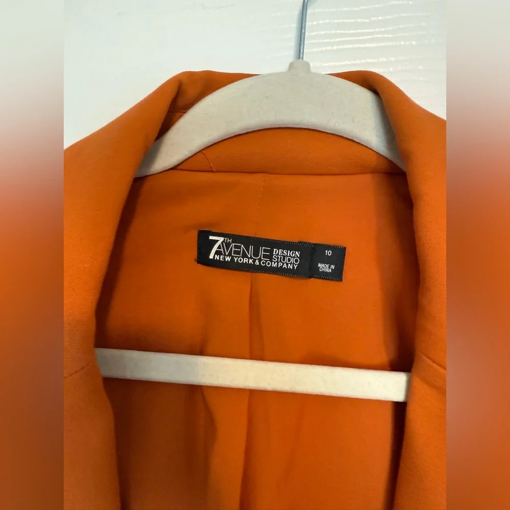 NY&Co 7th Ave Orange Blazer Jacket‎ - Picture 4 of 6